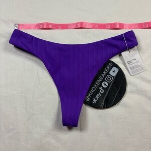 Lululemon Ribbed Thong Swim Bottom ATPU Atomic Purple Women's Size 2